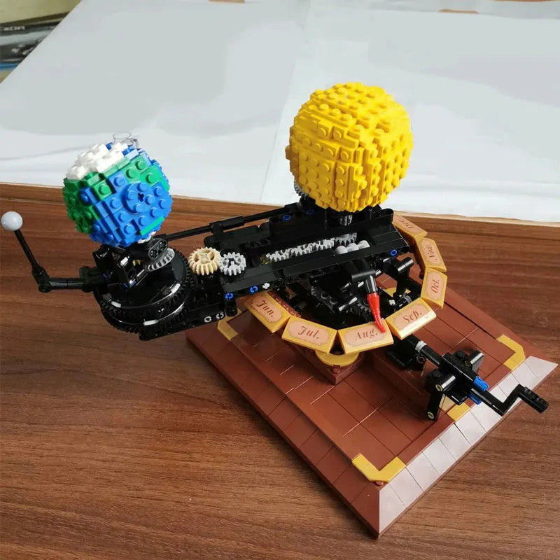 MOC The Solar System Earth Sun Clock Bricks Toys