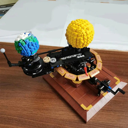 MOC The Solar System Earth Sun Clock Bricks Toys