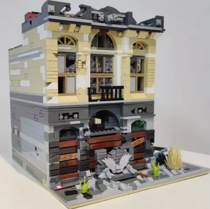 NEW Doomsday Bank Building Blocks Set Model Adults MOC Apocalypse Zombie Ruin