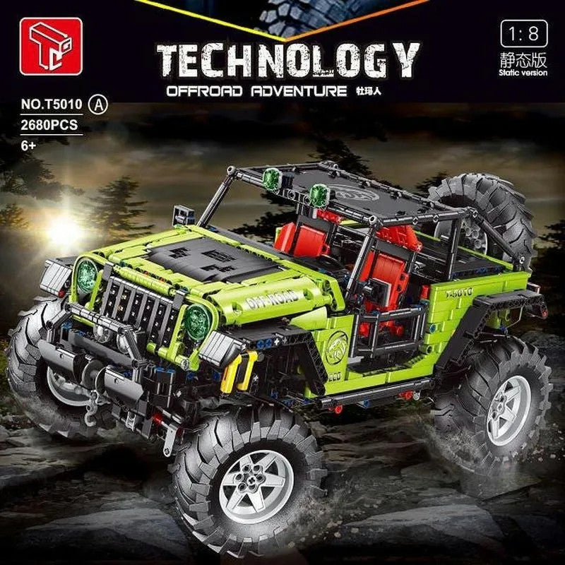 MOC Off-Road JEEP Wrangler Trailcat SUV Car Bricks Toy T5010A
