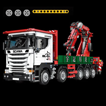 MOC APP Motorized Scania Crane Lorry RC Truck Bricks Toys