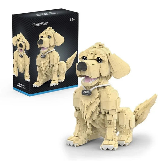 NEW SEALED 1754PCS Golden Retriever Dog Building Blocks 3D Model Set USA SHIP