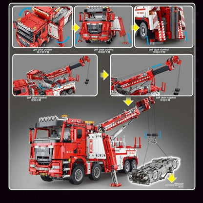 MOC RC APP Heavy Fire Rescue Truck Bricks Toys