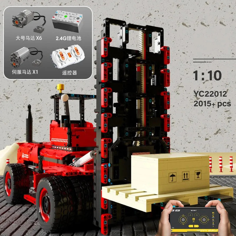 MOC RC APP Motorized Heavy Forklift Truck Bricks Toys