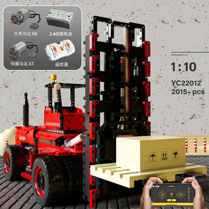 MOC RC APP Motorized Heavy Forklift Truck Bricks Toys