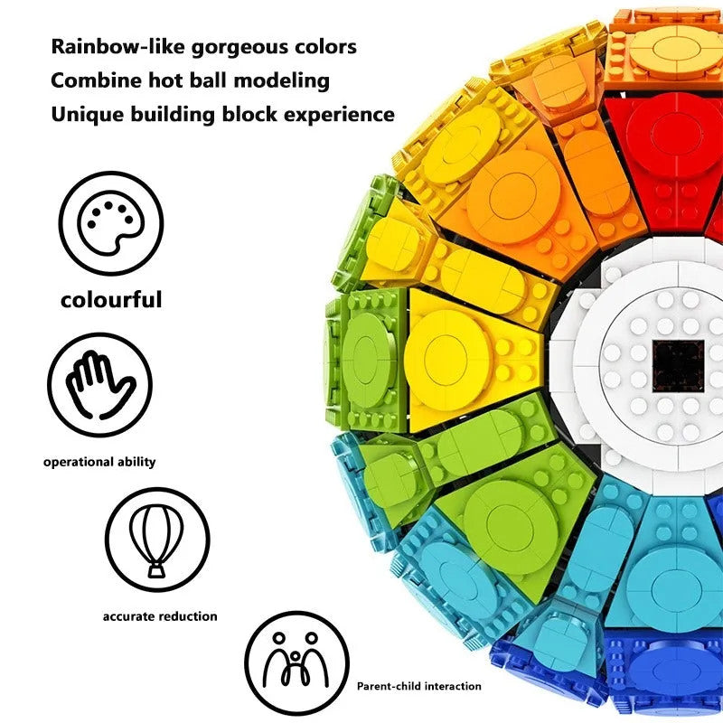 MOC Expert Creator Rainbow Balloon Bricks Toys