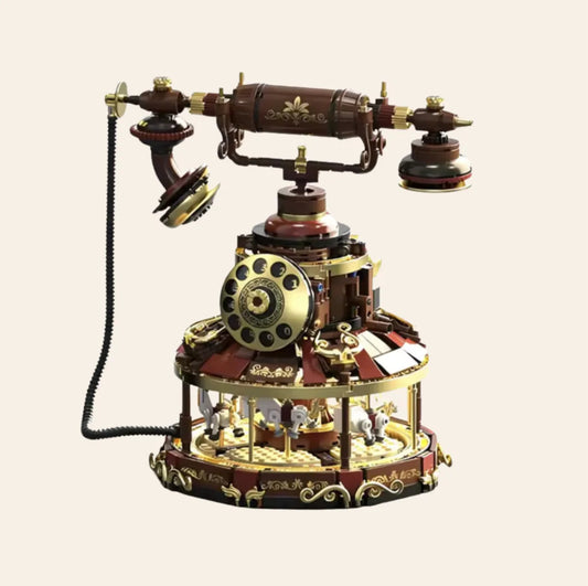 NEW Vintage Telephone Carousel Building Blocks Set Model Adults Display Decor