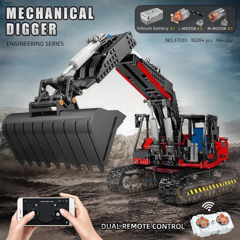 MOC RC Link Belt 250 Excavator Truck Bricks Toy 17033