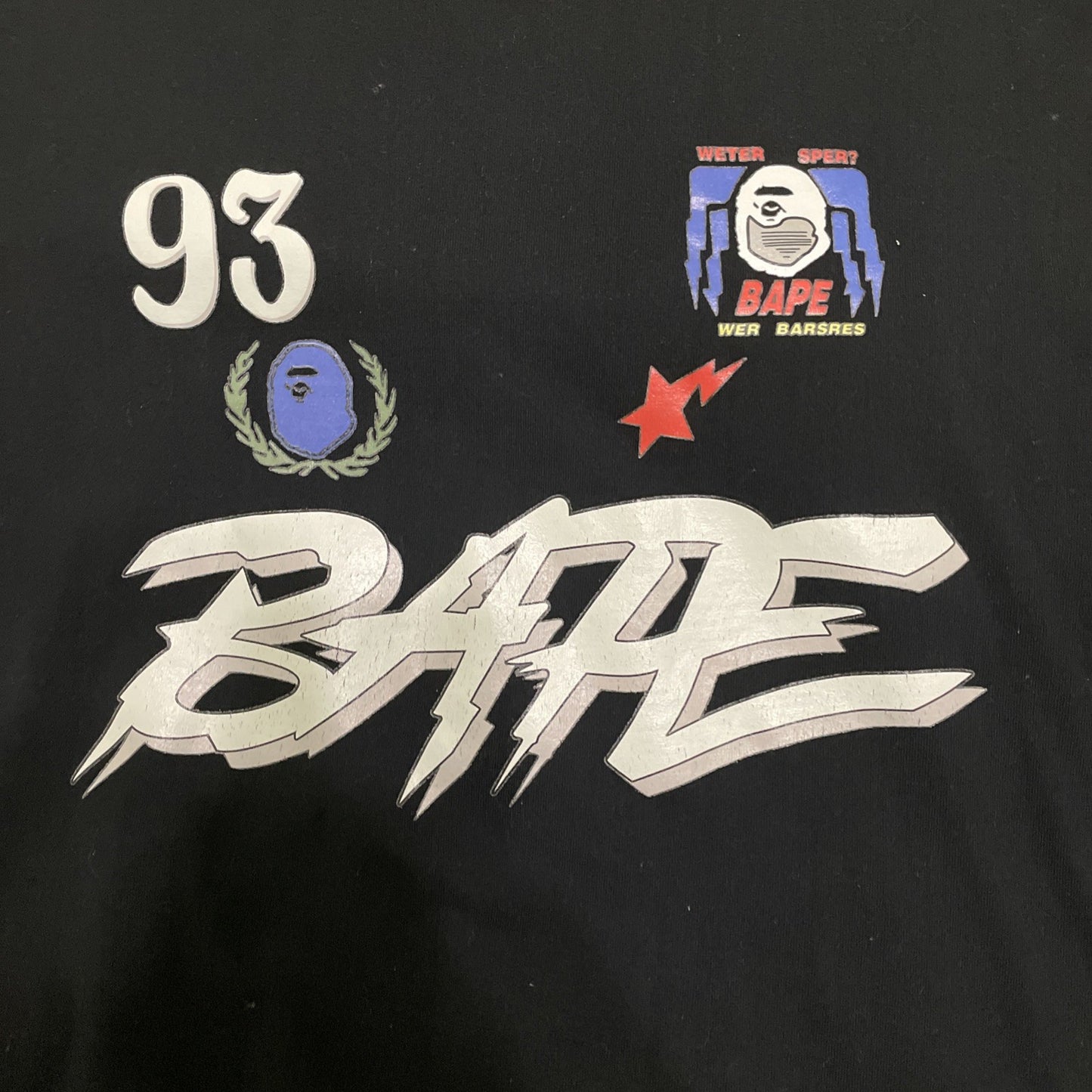 93 GERMAN Black BAPE Shirt XL  (Good Condition