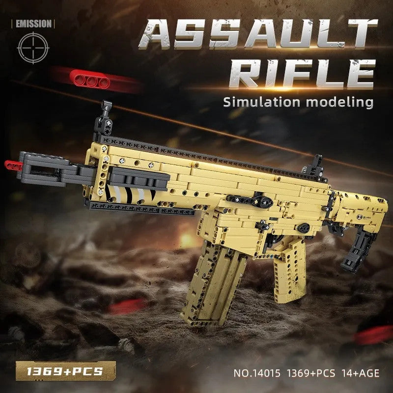 MOC 14015 Military Scar Assault Rifle Gun Bricks Toys