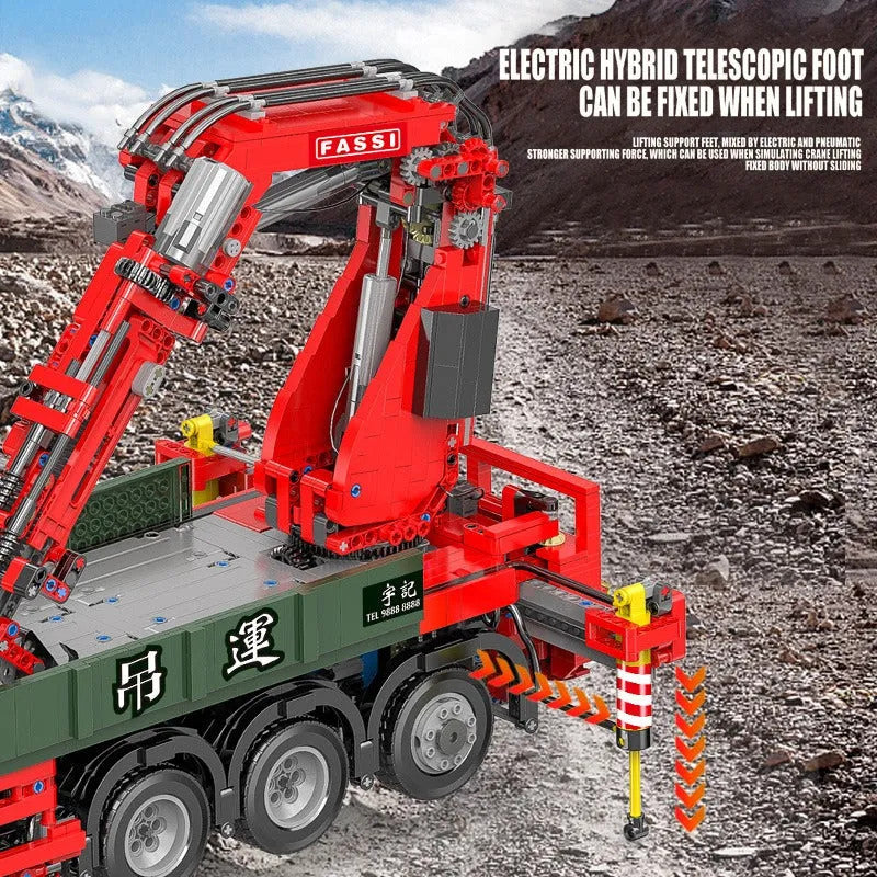 MOC APP Motorized Scania Crane Lorry RC Truck Bricks Toys
