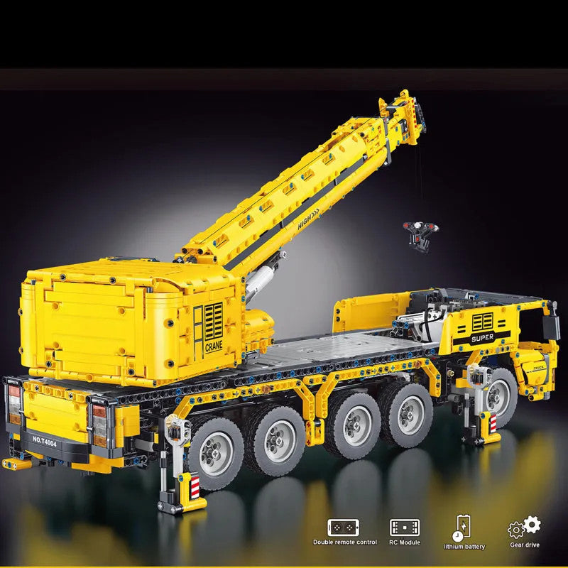 MOC RC Motorized Heavy Lift Crane Truck Bricks Toy T4004