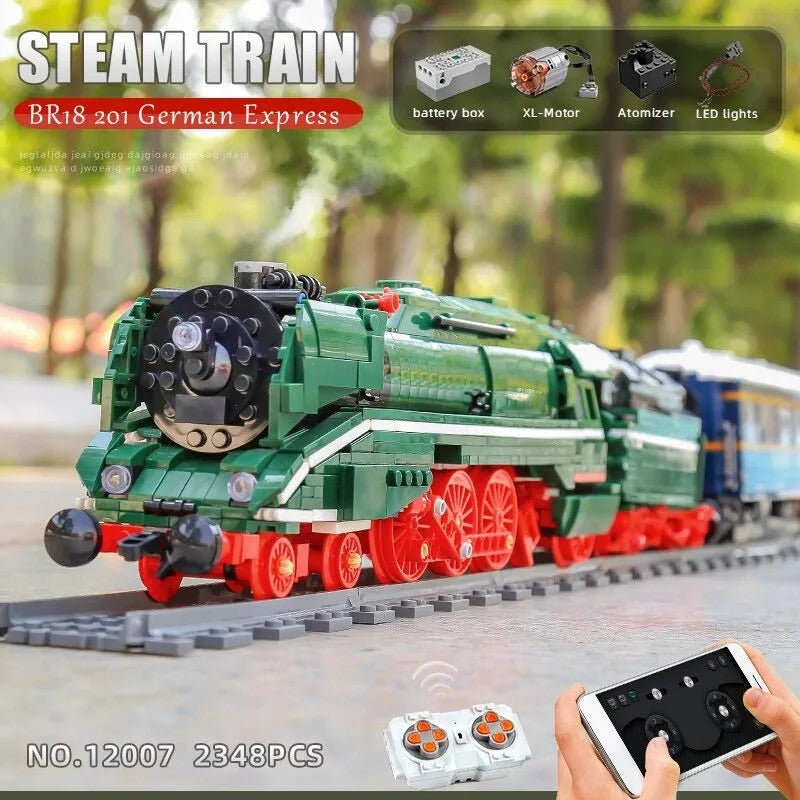 MOC APP Motorized RC BR18 201 German Express Train Bricks Toy