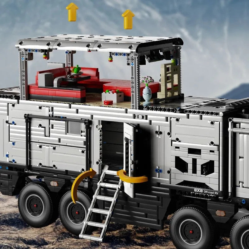 Motorized MOC RC Luxury Off-Road Heavy RV Truck Bricks Toy T4009