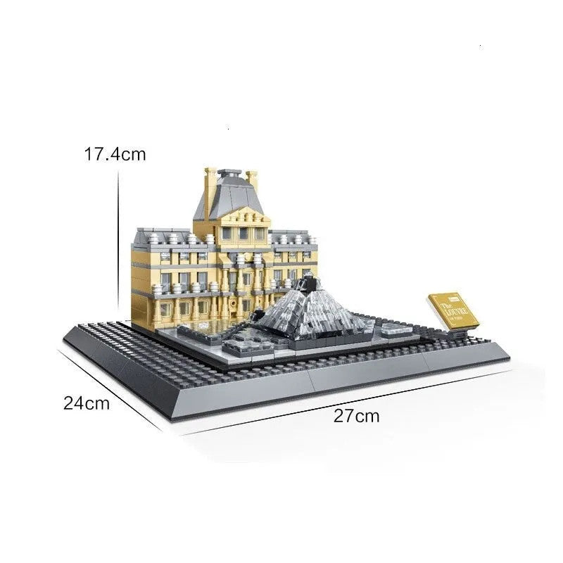 MOC Architecture City Paris The Louvre Bricks Kids Toys