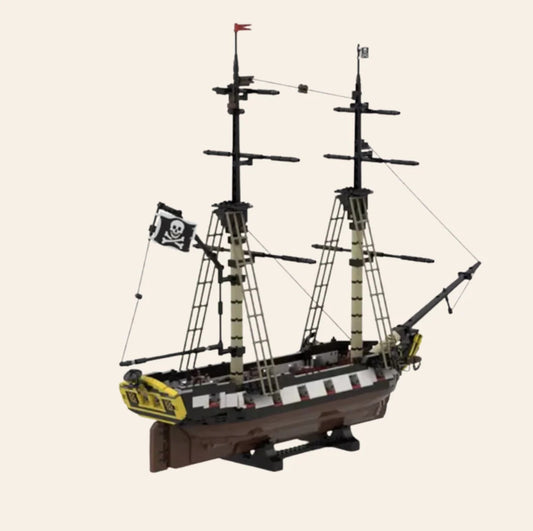 NEW Barracuda Pirate Ship Building Blocks Set Model Adults MOC Boat Sailing