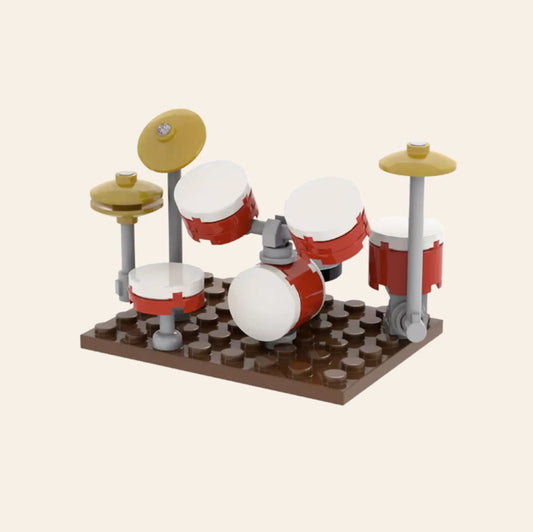 NEW Drum Kit Building Blocks Set Model Adults MOC Music Instrument Band Decor