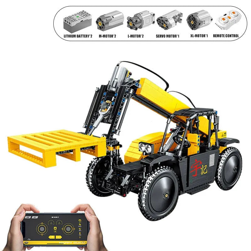 MOC RC APP Motorized Lift Forklift Truck Bricks Toys