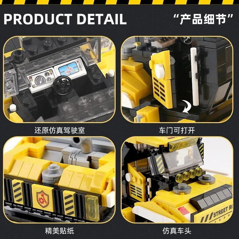 City Mini Road Roller Truck Technic Bricks Kids Toys
