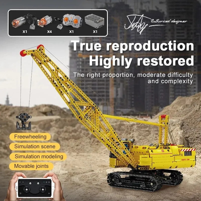 Tech MOC Motorized APP RC Crawler Crane Bricks Toys