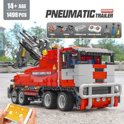 Tech RC APP Pneumatic City Service Truck Bricks Toy 19001
