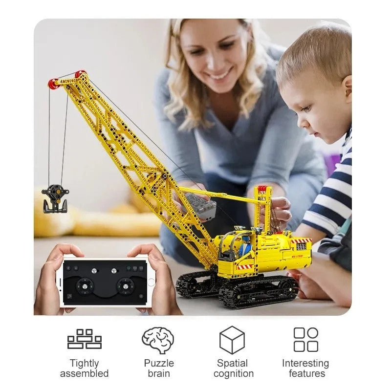 Tech MOC Motorized APP RC Crawler Crane Bricks Toys