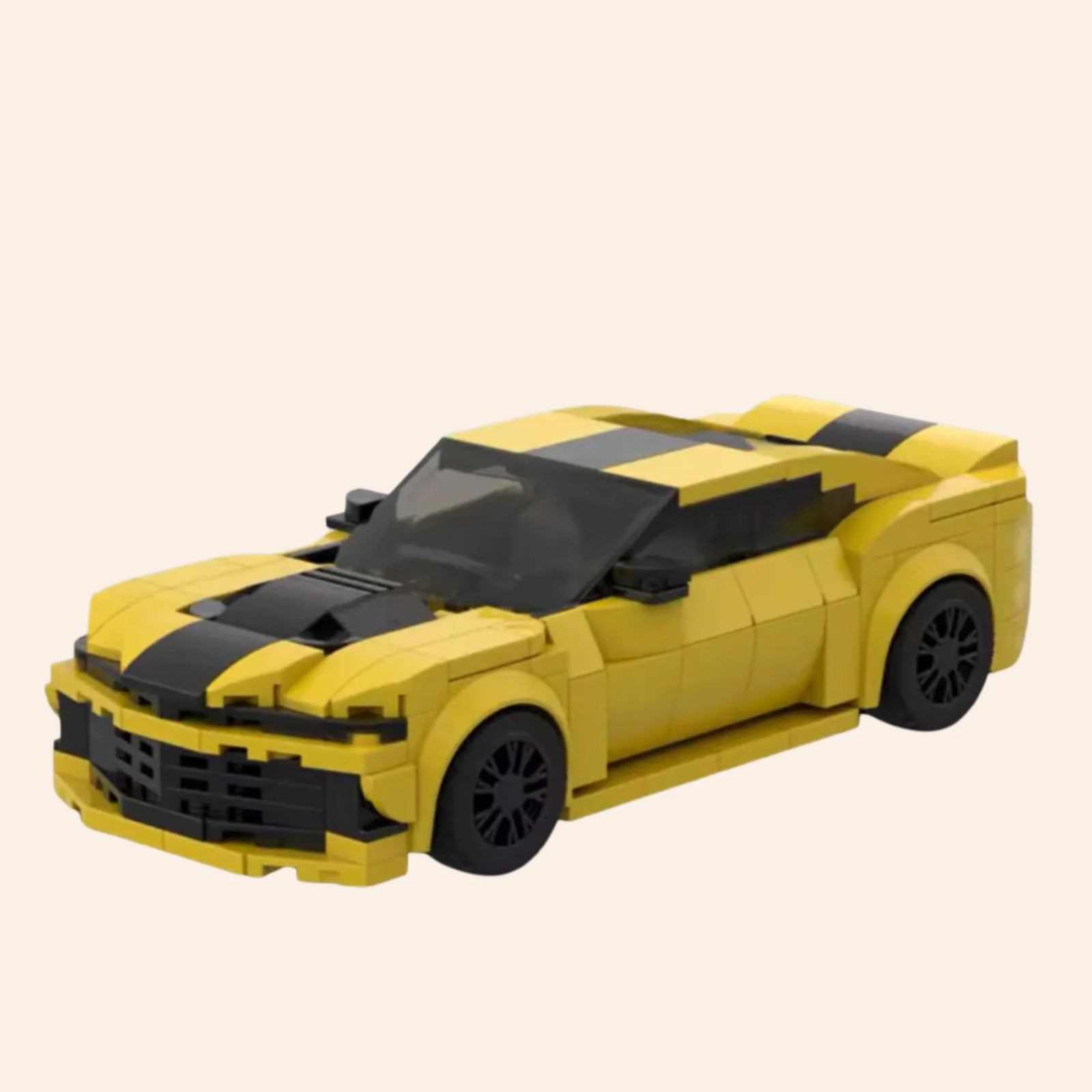 NEW Yellow Muscle Car Building Blocks Set Model Adults MOC Classic Racing