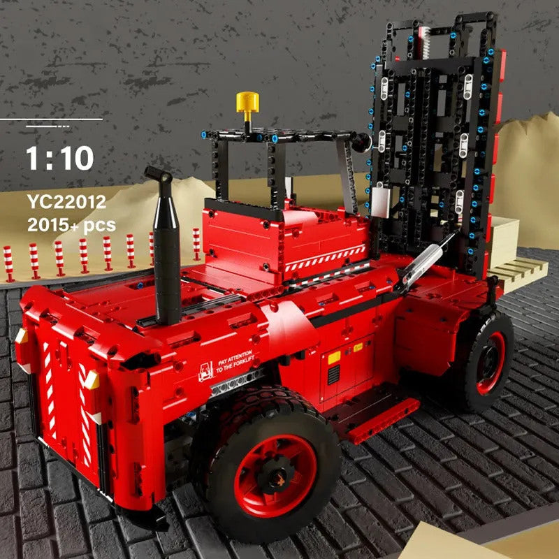 MOC RC APP Motorized Heavy Forklift Truck Bricks Toys