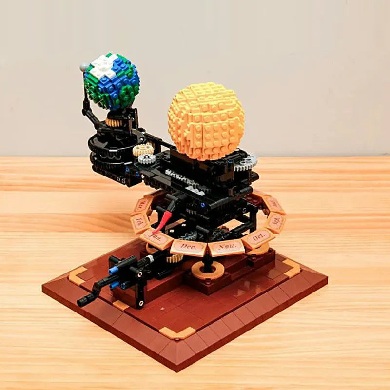 MOC The Solar System Earth Sun Clock Bricks Toys
