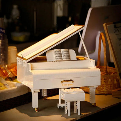 MOC Expert APP RC Dream White Piano Bricks Toys