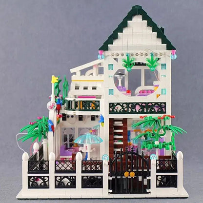 MOC Street Expert City Romantic House Bricks Toy