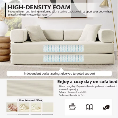 NEW COMFY Convertible Floor Sofa Sleeper Bed Foldable Mattress Lounge Loveseat
