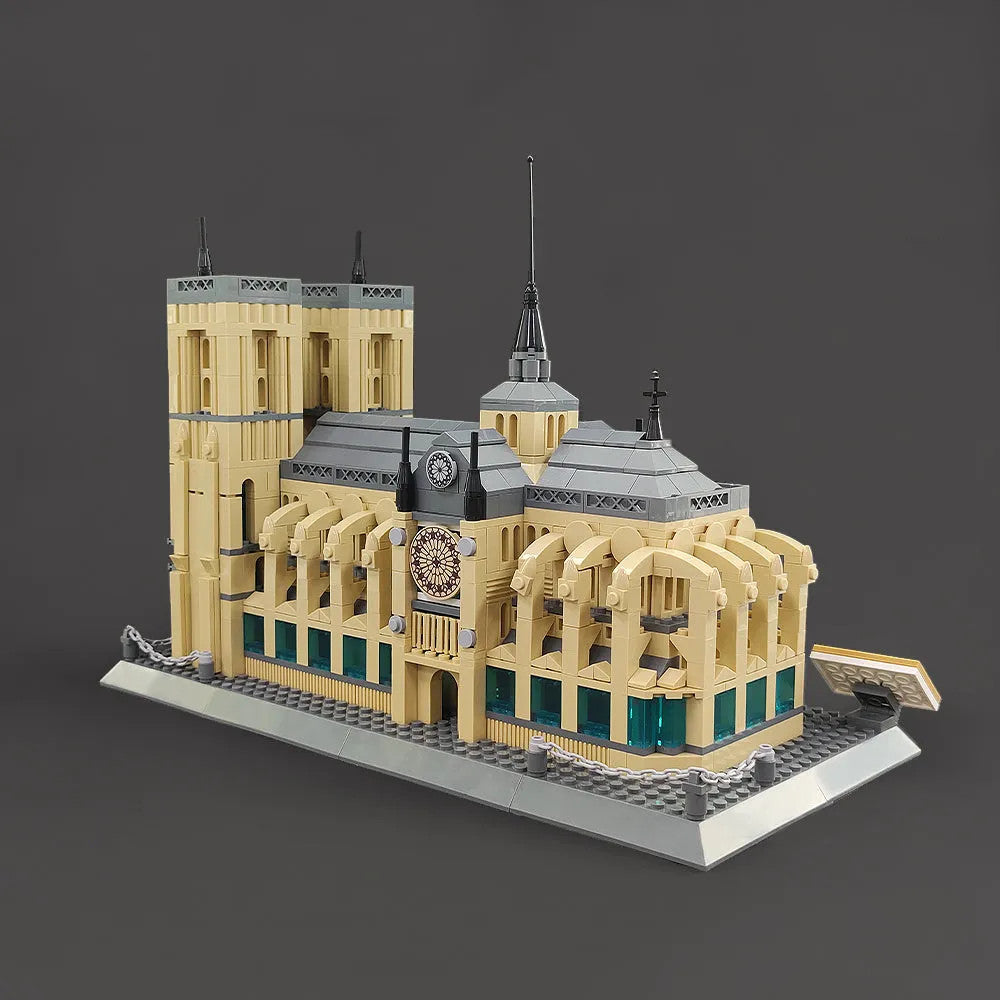 MOC Architecture Paris Notre Dame Cathedral Bricks Toy