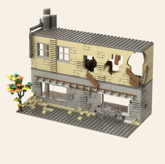 NEW Abandoned Ruins Motel Building Blocks Set Model Adults MOC Military Diorama