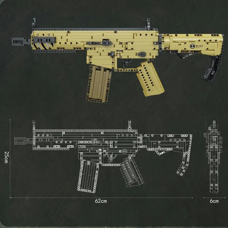 MOC 14015 Military Scar Assault Rifle Gun Bricks Toys