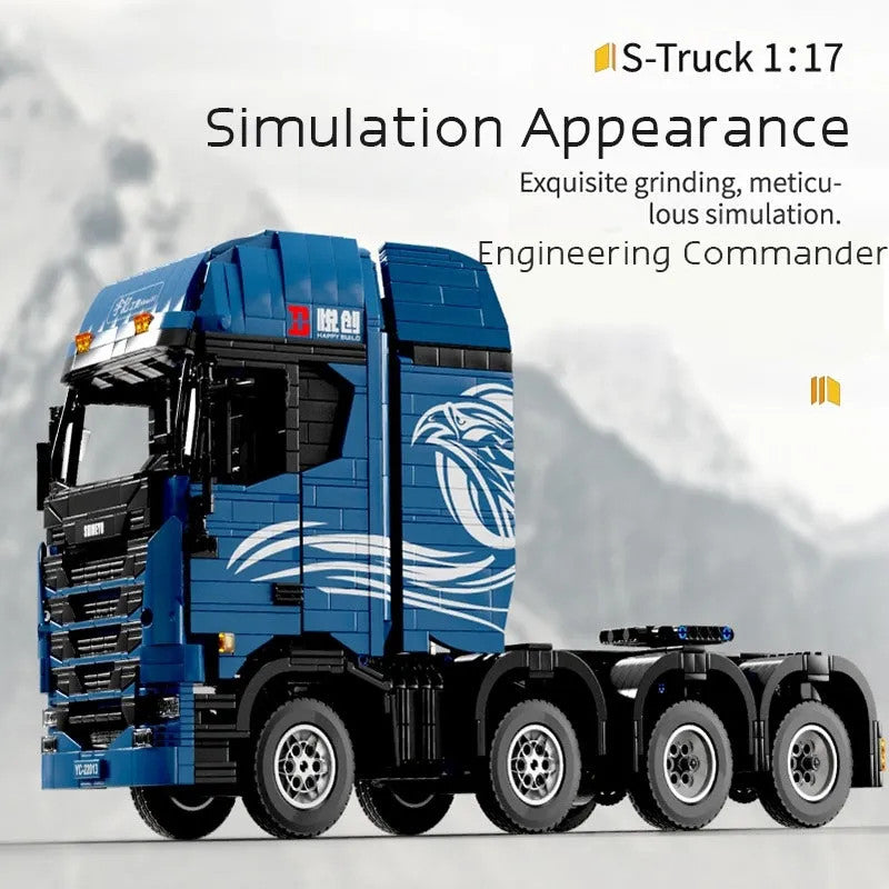Tech MOC APP Motorized RC Trailer S Truck Bricks Toy