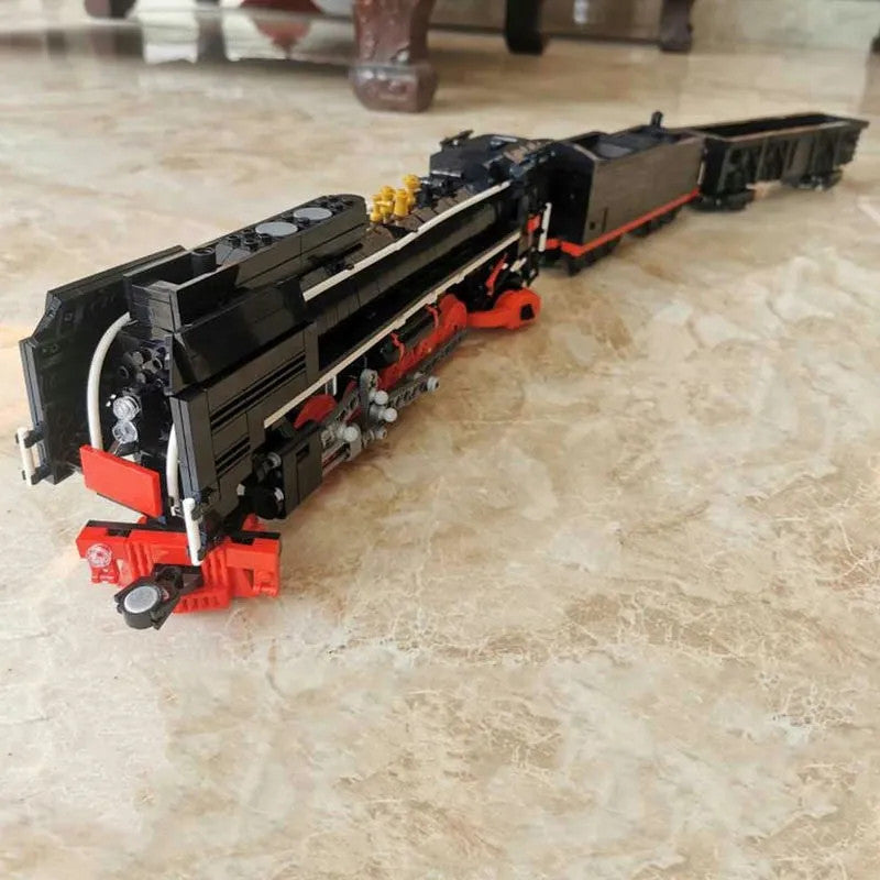 MOC APP Motorized RC QJ Steam Locomotive Train Bricks Toy