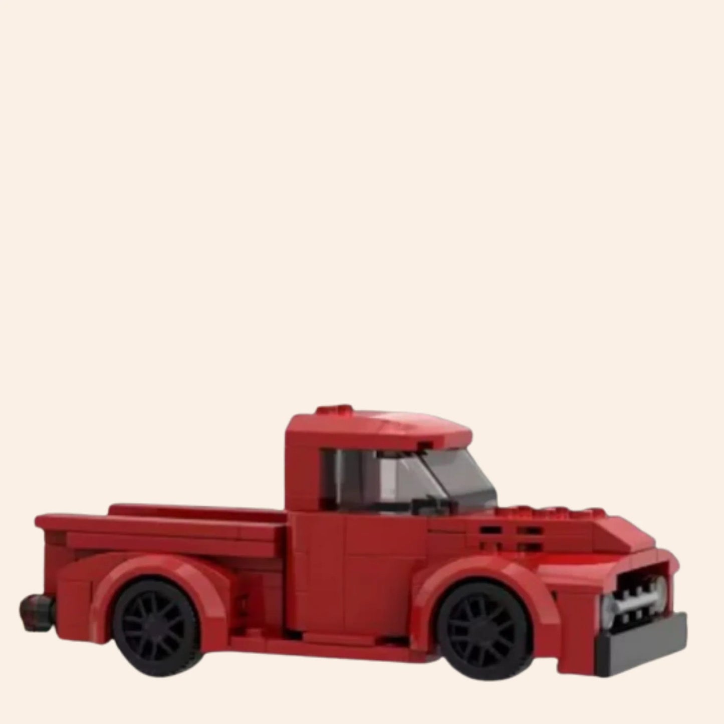 NEW Red Racer Pickup Truck Building Blocks Set Model Adults MOC Vehicle