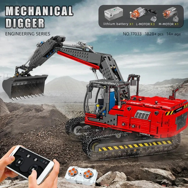 MOC RC Link Belt 250 Excavator Truck Bricks Toy 17033