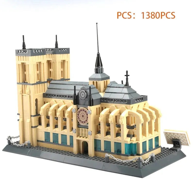 MOC Architecture Paris Notre Dame Cathedral Bricks Toy