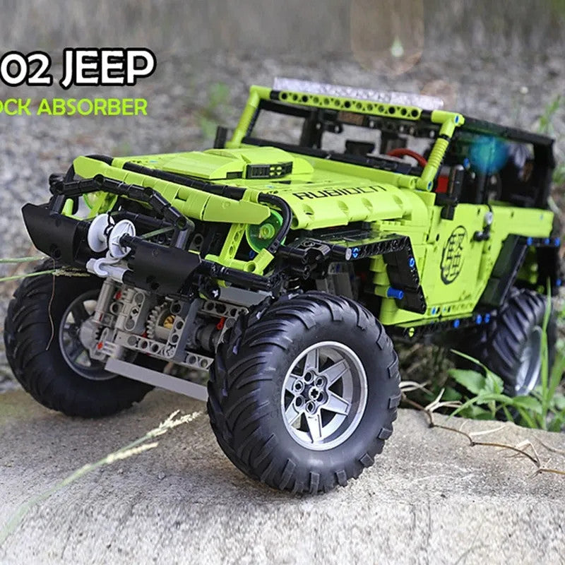 MOC Motorized RC Off-Road Wrangler Rubicon Bricks Toy
