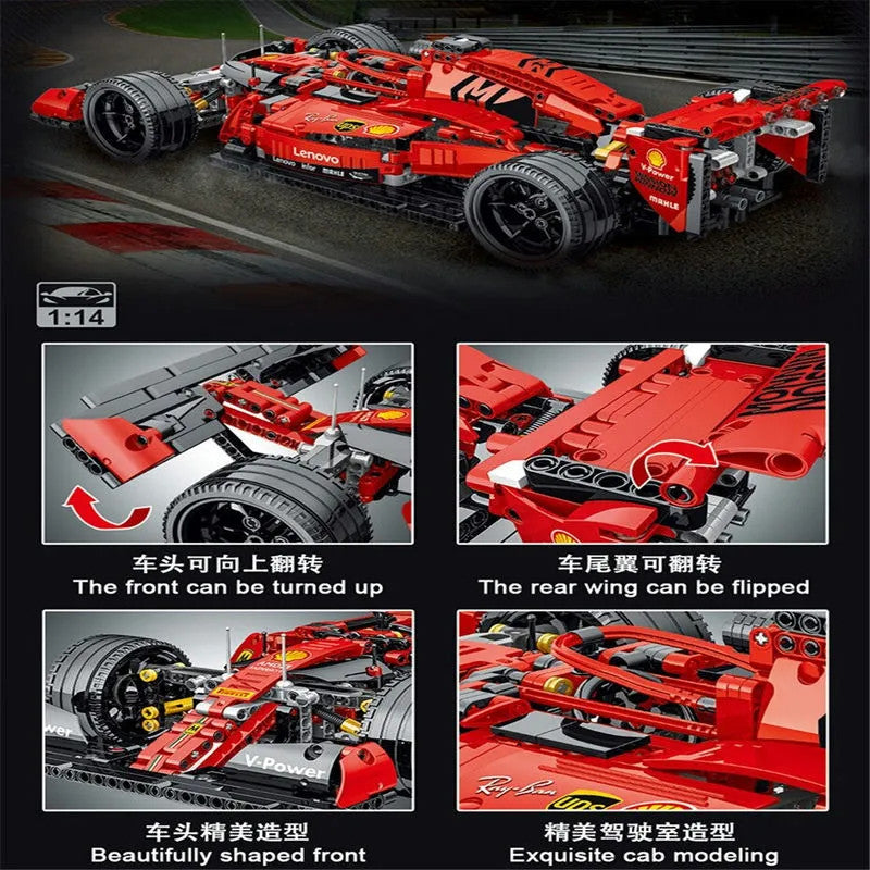 MOC Tech Red F1 Alternate Racing Car Bricks Toy 023005