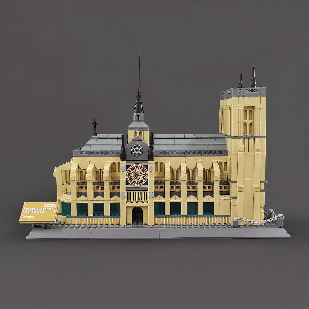 MOC Architecture Paris Notre Dame Cathedral Bricks Toy