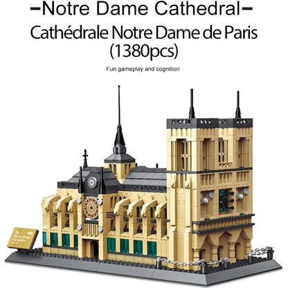MOC Architecture Paris Notre Dame Cathedral Bricks Toy