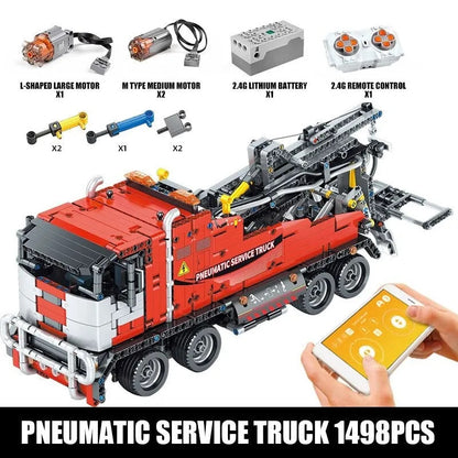 Tech RC APP Pneumatic City Service Truck Bricks Toy 19001