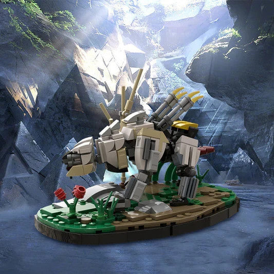 NEW 382PCS Horizon Zero Dawn Sawtooth Robot with Stand Building Blocks Set