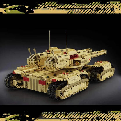 Military MOC Motorized RC Heavy Mammoth Tank Bricks Toy