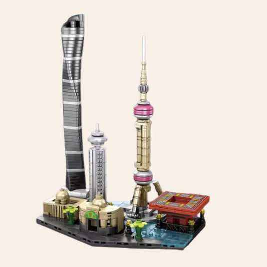 NEW Shanghai China Skyline Architecture Building Blocks Set 597 pcs Adults