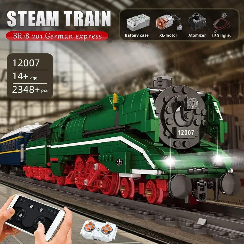 MOC APP Motorized RC BR18 201 German Express Train Bricks Toy