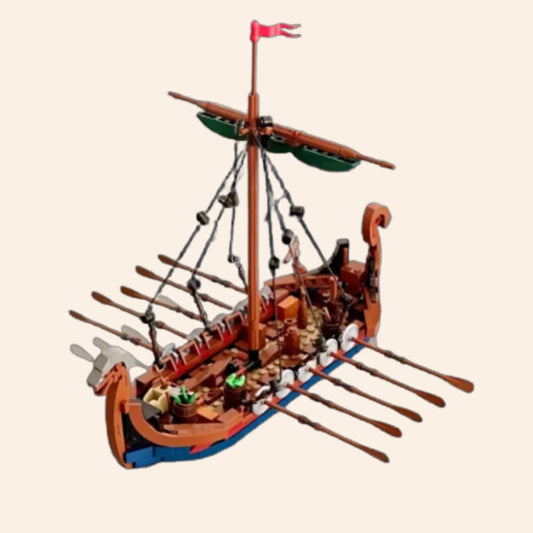 NEW Medieval Viking Ship Building Blocks Set Model Adults MOC Longship Boat